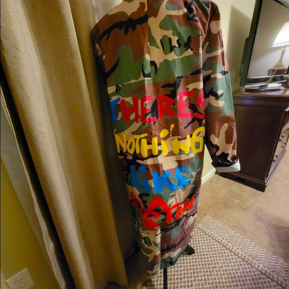 Graffiti trench jacket